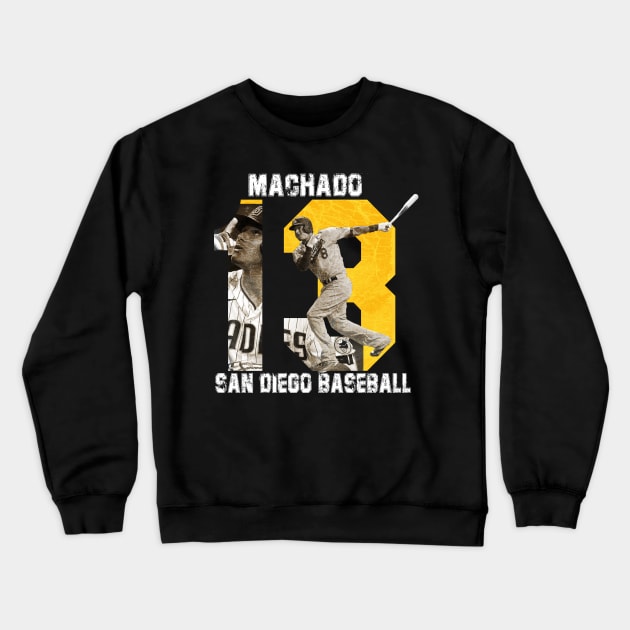 San Diego Padres-Machado Black Crewneck Sweatshirt by Ecsa